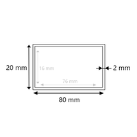 Blank stalen koker 80x20x2