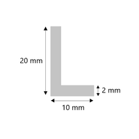 Aluminium hoekprofiel 20x10x2
