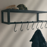LIROdesign kapstok Lissabon - wandkapstok zwart - 80cm