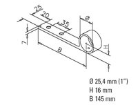 Leuninghouder 5 Ø25,4mm RVS