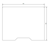 Kunststof kuchschot (gebogen) 900x700mm