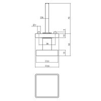 Intersteel Deurknop vierkant op rozet mat zwart