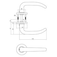 Intersteel Deurkruk Sabel op ronde rozet Ø55x8 mm aluminium zwart