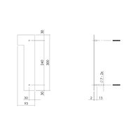 Intersteel Huisnummer 1 XL hoogte 30 cm rvs/mat zwart