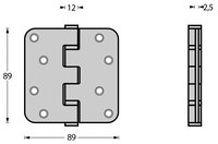 Intersteel Kogellagerscharnier afgerond tot 70 kilo mat zwart