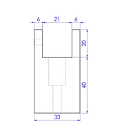 Witte leuningdrager rechthoekig voor 40x20 trapleuning