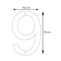 LIROdesign – Huisnummer cortenstaal XL – Nr. 9