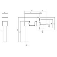 Intersteel Raamkruk L-vorm Recht rvs geborsteld