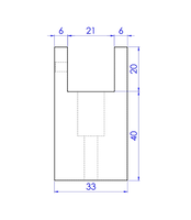 Rechthoekige trapleuning zwart - 40x20 mm