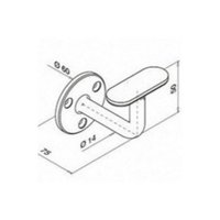 Rechthoekige trapleuning zwart - 40x20 mm