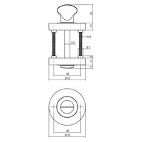 Intersteel Rozet met toilet-/badkamersluiting 52x10mm mat zwart