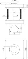 Intersteel Rozet toilet-/badkamersluiting vierkant chroom/nikkel mat