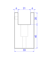 Rechthoekige trapleuning RVS - 40x20 mm