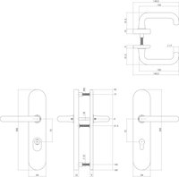 Intersteel Veiligheidsbeslag kerntrekbeveiliging profielcilindergat ovaal messing 72 mm