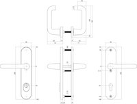 Intersteel Veiligheidsbeslag SKG*** kruk/kruk profielcilinder 55 mm met kerntrekbeveiliging