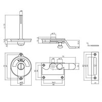 Intersteel WC-overslag met bocht vrij/bezet messing ongelakt