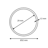 Witte garderobestang Ø32 (blind)