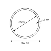 Witte kledingroede Ø32 (met dichte afstandsteunen)