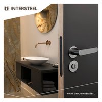 Intersteel Woningbouw magneet badkamer/toilet slot 63/8mm, voorplaat afgerond zwart
