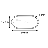 Zwarte garderobestang ovaal 30x15